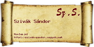 Szivák Sándor névjegykártya